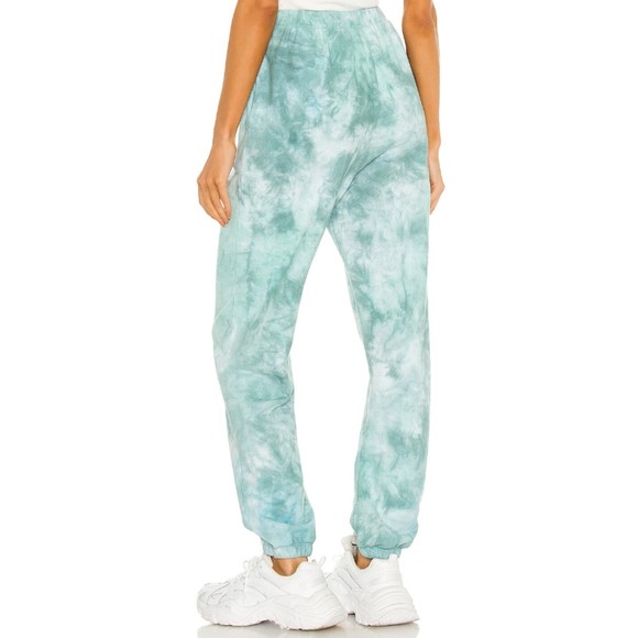 Lovers + Friends Women Bradley Jogger in Teal Green Tie Dye Small Elastic Waist - Picture 5 of 10